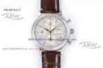 Perfect Replica IWC Portofino Automatic Watch - Silver Dial Brown Leather Strap